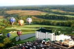 Holiday Inn at Blue Ridge Shadows aerial view with hot air balloons